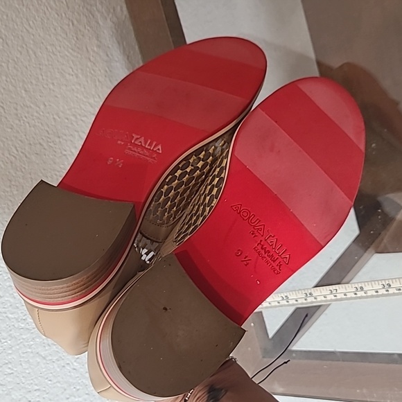 Aquatalia by Marvin K cream leather and sheer peek a boo loafers size 9.5 - Picture 11 of 14